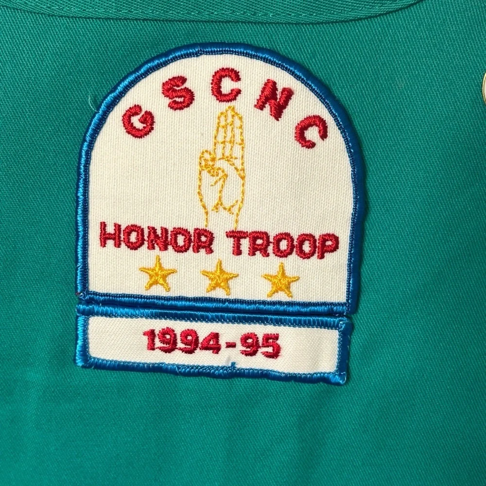 Vintage 90s Girl Scouts USA Badge Vest 1994-96 Honor Troop Patch Lot Union Tag